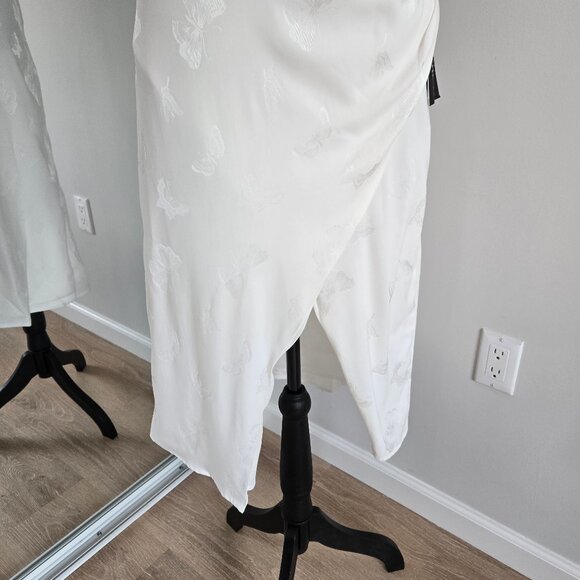 Lulus Wishing on Love White Satin Jacquard Midi Dress Small New With Tags $69 - Picture 11 of 15